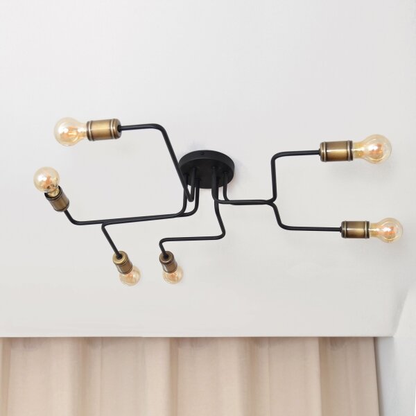 Lampadario a plafone LED TUBE 6xE27/15W/230V
