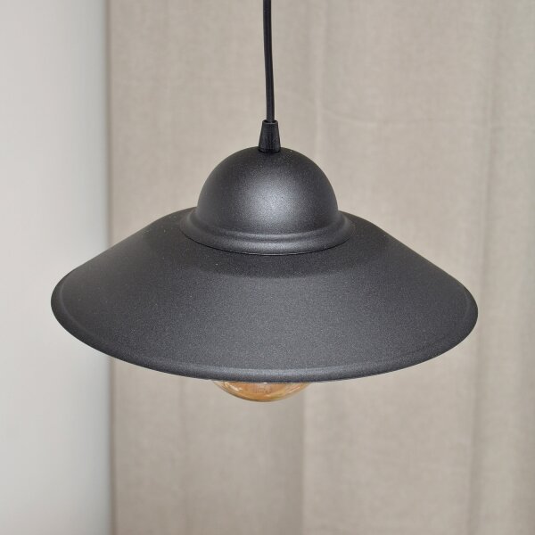 Lampadario a sospensione con filo SORAPIS 1xE27/15W/230V nero