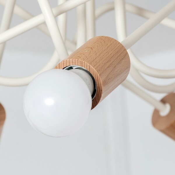 Lampadario a plafone OXFORD 5xE27/15W/230V pino/crema