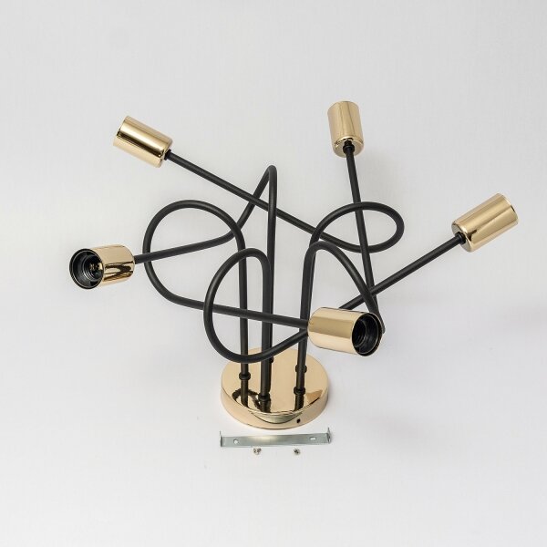 Lampadario a plafone OXFORD 5xE27/15W/230V oro/nero