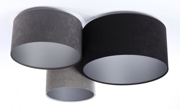 Plafoniera SPACE 3xE27/60W/230V grigio/nero/argento