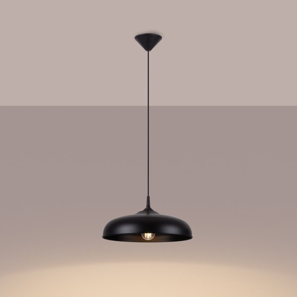 Sollux SL.1330 - Lampadario a sospensione con filo GINA 1xE27/15W/230V diametro 38 cm nero