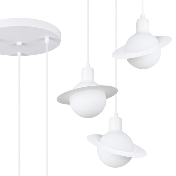Sollux SL.1357 - Lampadario a sospensione con filo HYPERION 3xG9/8W/230V bianco