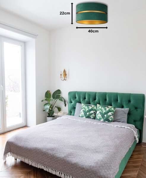 Duolla - Plafoniera DUO 1xE27/40W/230V diametro 40 cm verde/oro