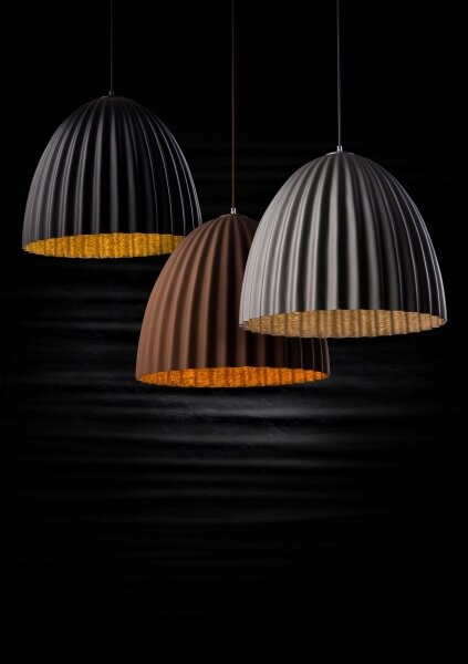 Lampadario a sospensione con filo TELMA 1xE27/60W/230V diametro 70 cm nero/oro