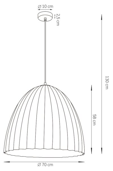 Lampadario a sospensione con filo TELMA 1xE27/60W/230V diametro 70 cm nero/oro