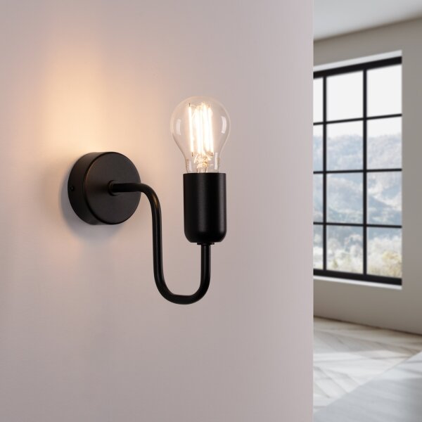 Sollux SL.1445 - Applique VECTOR 1xE27/15W/230V nero