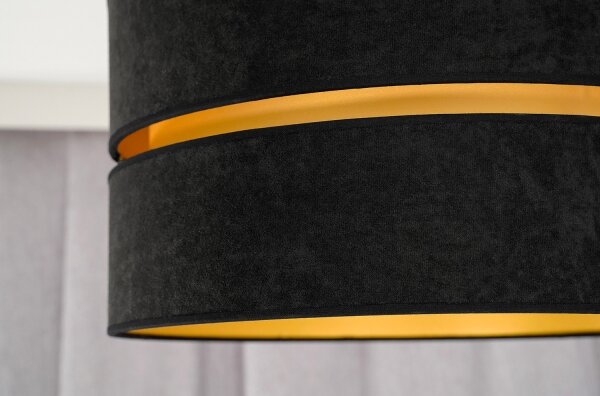 Duolla - Lampadario a sospensione con filo DUO 1xE27/15W/230V diametro 40 cm nero/oro