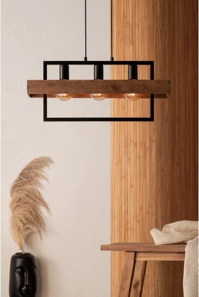 Lampadario su filo ROBIN 3xE27/60W/230V legno