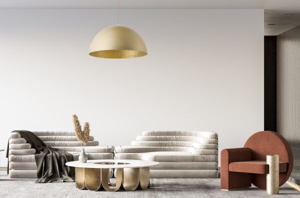 Lampadario a sospensione con filo SFERA 1xE27/60W/230V diametro 35 cm oro