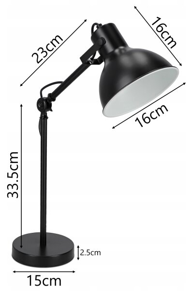 Lampada da tavolo 1xE27/40W/230V nera