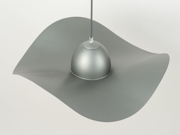Lampadario a sospensione con filo KAPELLO 1xE27/60W/230V diametro 55 cm grigio/argento