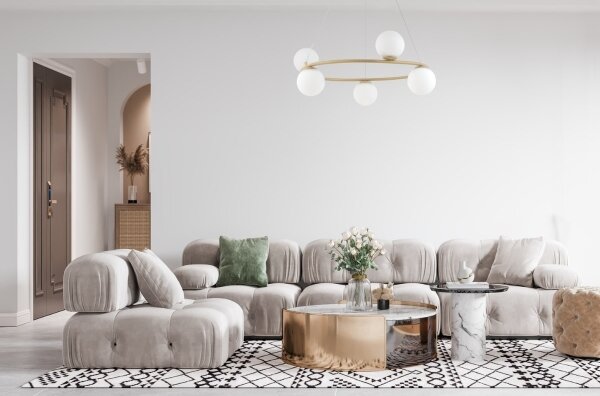 Lampadario a sospensione con filo GAMA 5xG9/12W/230V oro