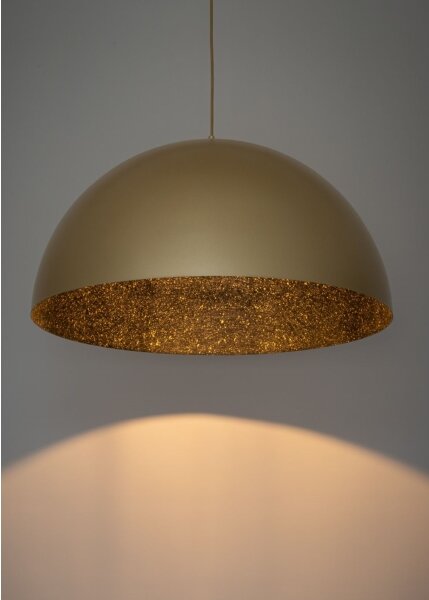 Lampadario a sospensione con filo SFERA 1xE27/60W/230V diametro 70 cm oro/nero