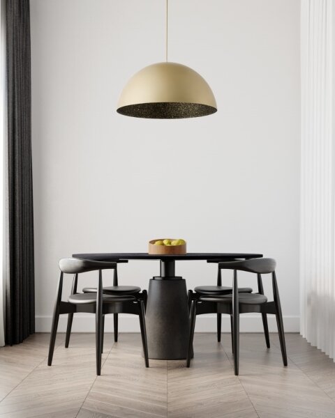 Lampadario a sospensione con filo SFERA 1xE27/60W/230V diametro 70 cm oro/nero