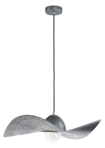 Lampadario a sospensione con filo KAPELLO 1xE27/60W/230V diametro 55 cm grigio/argento