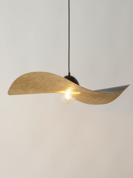 Lampadario a sospensione con filo KAPELLO 1xE27/60W/230V diametro 76 cm nero/oro