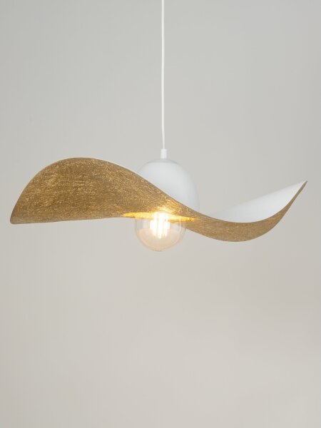 Lampadario a sospensione con filo KAPELLO 1xE27/60W/230V diametro 55 cm bianco/oro