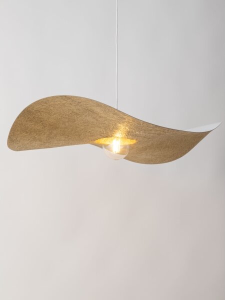 Lampadario a sospensione con filo KAPELLO 1xE27/60W/230V diametro 76 cm bianco/oro