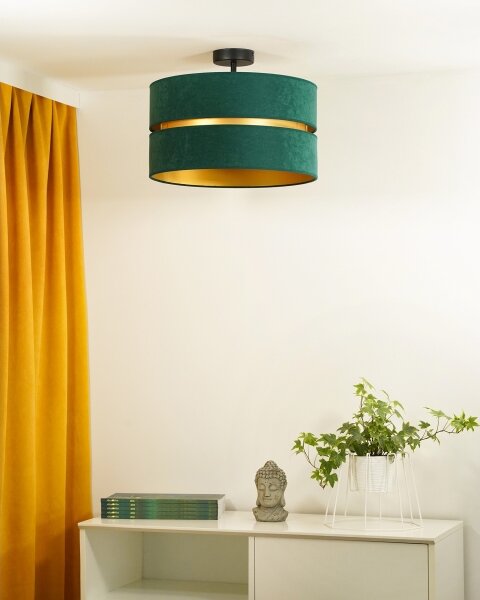 Duolla - Lampadario a plafone DUO 1xE27/15W/230V diametro 40 cm verde/oro