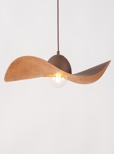 Lampadario a sospensione con filo KAPELLO 1xE27/60W/230V diametro 55 cm marrone/rame