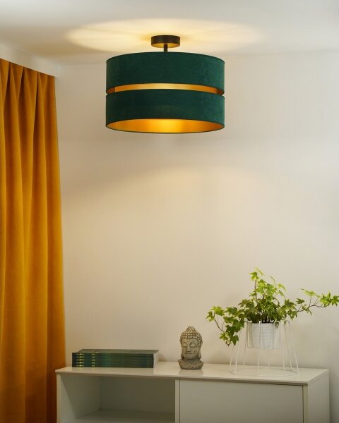 Duolla - Lampadario a plafone DUO 1xE27/15W/230V diametro 40 cm verde/oro