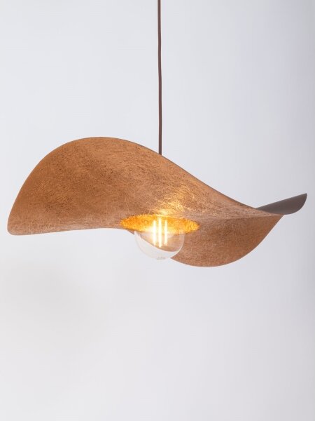 Lampadario a sospensione con filo KAPELLO 1xE27/60W/230V diametro 55 cm marrone/rame