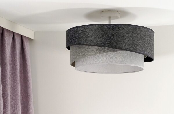 Duolla - Lampadario a plafone KOBO 1xE27/15W/230V diametro 45 cm grigio/bianco