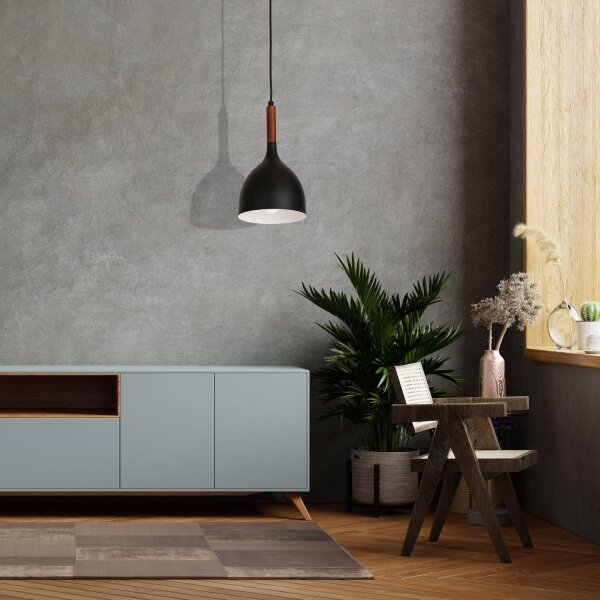 Lampadario a sospensione con filo NOAK WOOD 1xE27/60W/230V