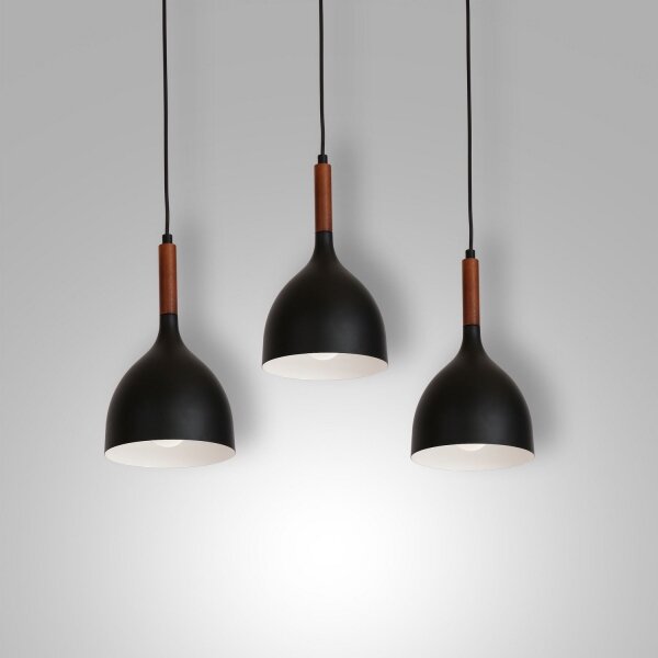 Lampadario a sospensione con filo NOAK WOOD 3xE27/60W/230V