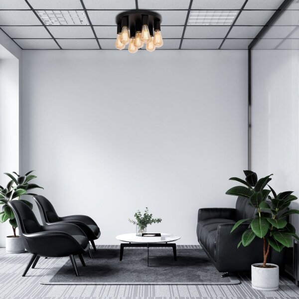 Faretto FILO 7xE27/60W/230V nero
