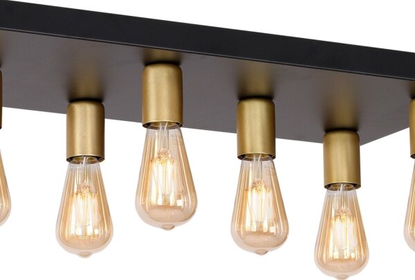 Faretto FILO 11xE27/60W/230V nero/oro