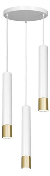 Lampadario su filo NEST 3xGU10/8W/230V bianco/dorato tondo