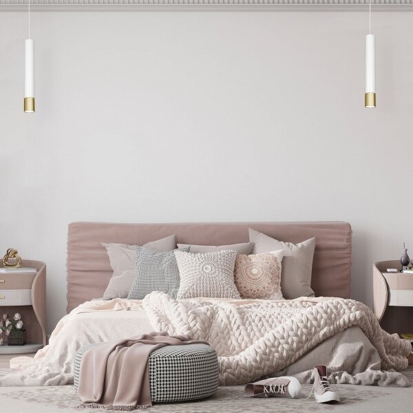 Lampadario su filo NEST 1xGU10/8W/230V bianco/dorato