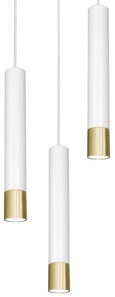Lampadario su filo NEST 3xGU10/8W/230V bianco/dorato tondo