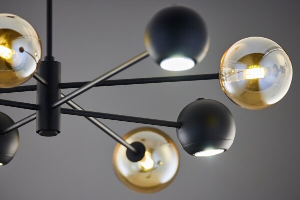 Jupiter 1994 - Lampadario a sospensione con supporto rigido MOKA 4xGU10/10W/230V + 4xG9/10W/230V nero/beige