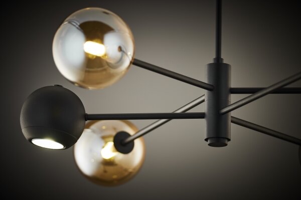 Jupiter 1993 - Lampadario a sospensione con supporto rigido MOKA 3xGU10/10W/230V + 3xG9/10W/230V nero/beige