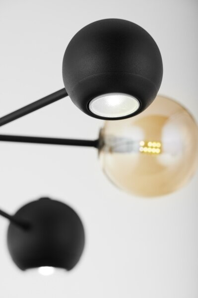 Jupiter 1993 - Lampadario a sospensione con supporto rigido MOKA 3xGU10/10W/230V + 3xG9/10W/230V nero/beige