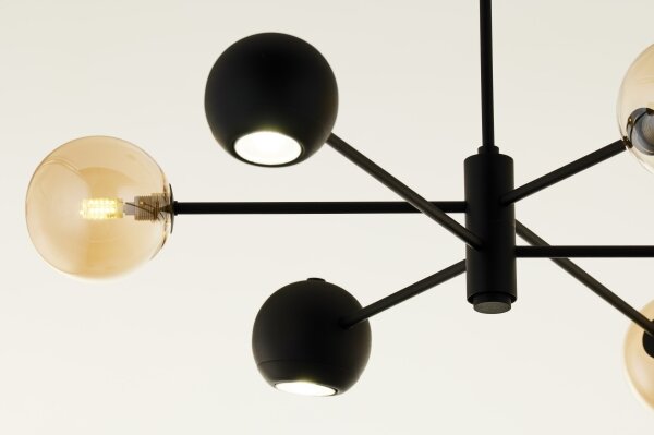 Jupiter 1993 - Lampadario a sospensione con supporto rigido MOKA 3xGU10/10W/230V + 3xG9/10W/230V nero/beige