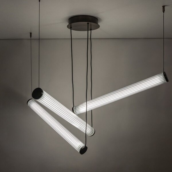 Zuma Line 1238 - Lampada a sospensione dimmerabile su cavo COMO LED/64W/230V 2700-6500K nero + telecomando