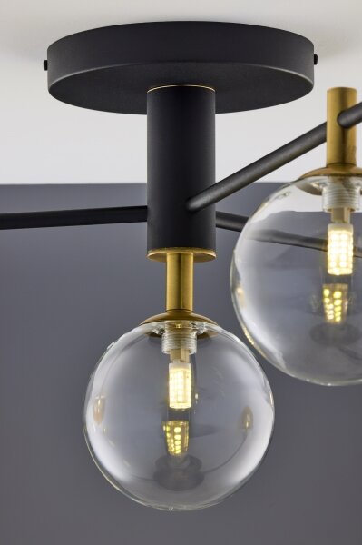 Jupiter 2034 - Lampadario a plafone FIGARO 4xG9/10W/230V nero/oro/beige/limpido