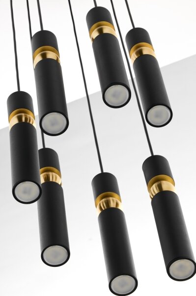 Jupiter 2015 - Lampadario a sospensione con filo ALAS 7xGU10/10W/230V nero/oro