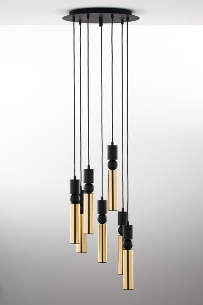 Jupiter 2018 - Lampadario a sospensione con filo ALAS 7xGU10/10W/230V oro/nero