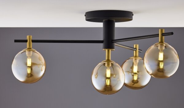 Jupiter 2031 - Lampadario a plafone FIGARO 4xG9/10W/230V nero/oro/beige