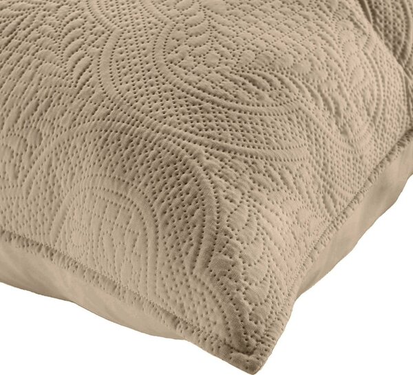 Set con copriletto e federa marrone chiaro in microfibra 240x260 cm Romane – douceur d'intérieur