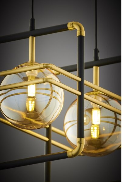 Jupiter 2026 - Lampadario a sospensione con filo FIORI 2xG9/10W/230V nero/oro/beige