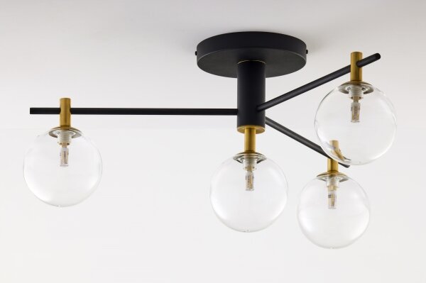 Jupiter 2034 - Lampadario a plafone FIGARO 4xG9/10W/230V nero/oro/beige/limpido