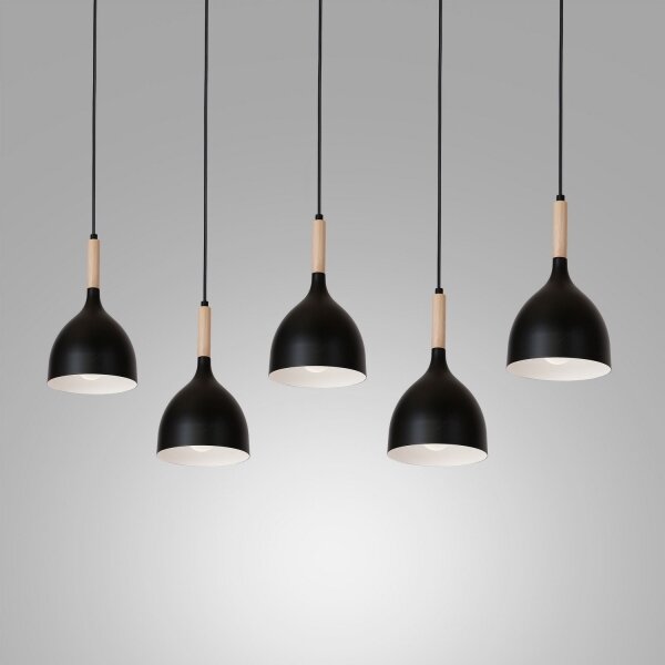 Lampadario a sospensione con filo NOAK WOOD 5xE27/60W/230V