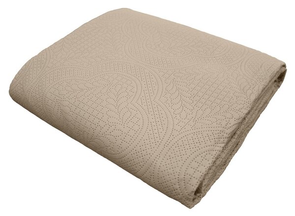 Set con copriletto e federa beige in microfibra con rivestimento trapuntato 240x220 cm Romane – douceur d'intérieur