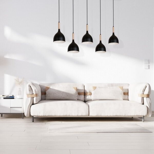 Lampadario a sospensione con filo NOAK WOOD 5xE27/60W/230V